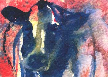 Liberty Cow Mary Somers Fitchburg WI watercolor